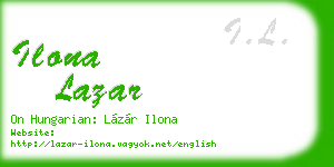 ilona lazar business card